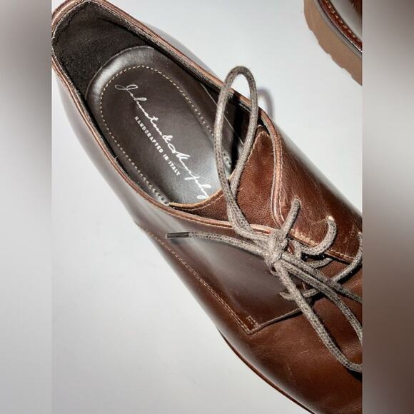 Johnston Murphy Men\'s Brown Oxford Dress Shoes Italy Leather Size 11.5 NWOT main image 8
